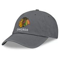 Men's Fanatics Charcoal Chicago Blackhawks Washed Adjustable Hat