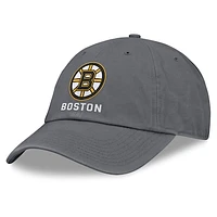 Men's Fanatics Charcoal Boston Bruins Washed Adjustable Hat