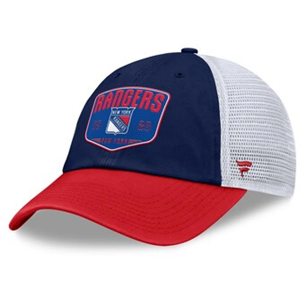 Men's Fanatics Blue New York Rangers Fundamental One-Time Trucker Adjustable Hat