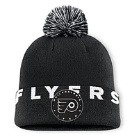 Men's Fanatics  Black Philadelphia Flyers Fundamental High Stick Cuffed Knit Hat with Pom