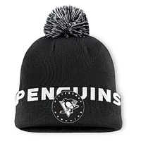 Men's Fanatics  Black Pittsburgh Penguins Fundamental High Stick Cuffed Knit Hat with Pom