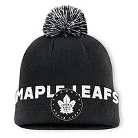 Men's Fanatics  Black Toronto Maple Leafs Fundamental High Stick Cuffed Knit Hat with Pom