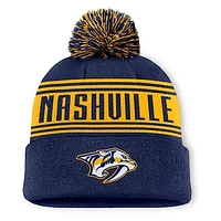 Men's Fanatics  Navy Nashville Predators Fundamental Cuffed Knit Hat with Pom