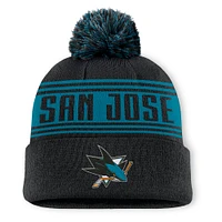 Men's Fanatics  Black San Jose Sharks Fundamental Cuffed Knit Hat with Pom