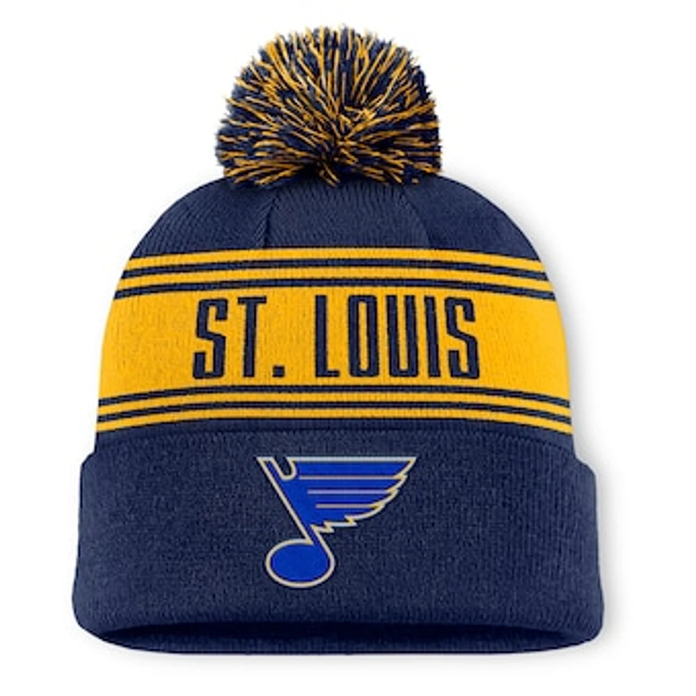 Men's Fanatics  Navy St. Louis Blues Fundamental Cuffed Knit Hat with Pom