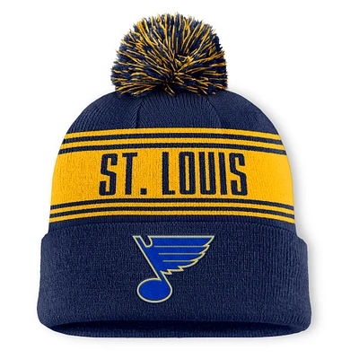 Men's Fanatics  Navy St. Louis Blues Fundamental Cuffed Knit Hat with Pom