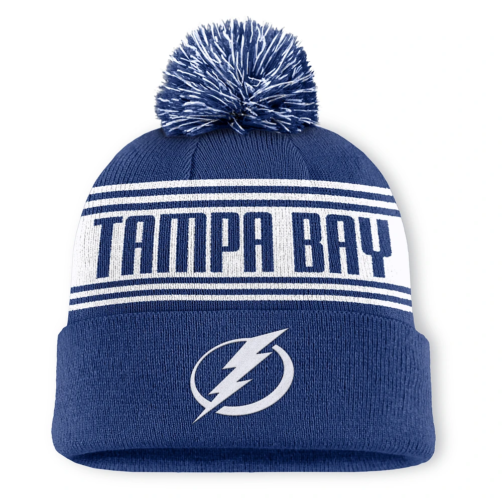 Men's Fanatics  Blue Tampa Bay Lightning Fundamental Cuffed Knit Hat with Pom