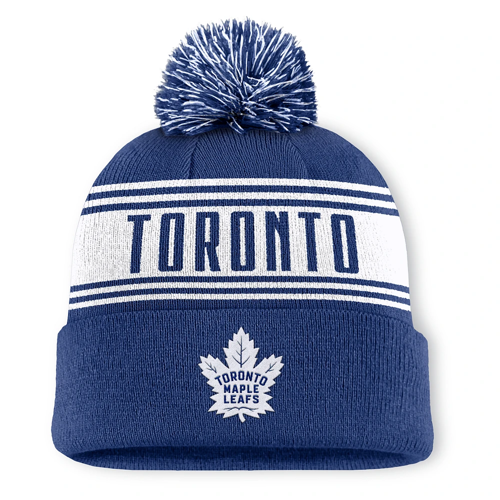 Men's Fanatics  Blue Toronto Maple Leafs Fundamental Cuffed Knit Hat with Pom