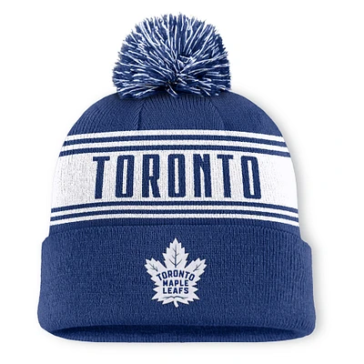 Men's Fanatics  Blue Toronto Maple Leafs Fundamental Cuffed Knit Hat with Pom