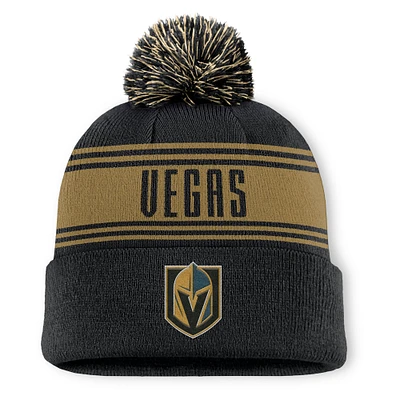 Men's Fanatics  Black Vegas Golden Knights Fundamental Cuffed Knit Hat with Pom