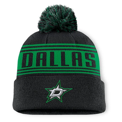 Men's Fanatics  Black Dallas Stars Fundamental Cuffed Knit Hat with Pom