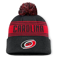 Men's Fanatics  Black Carolina Hurricanes Fundamental Cuffed Knit Hat with Pom