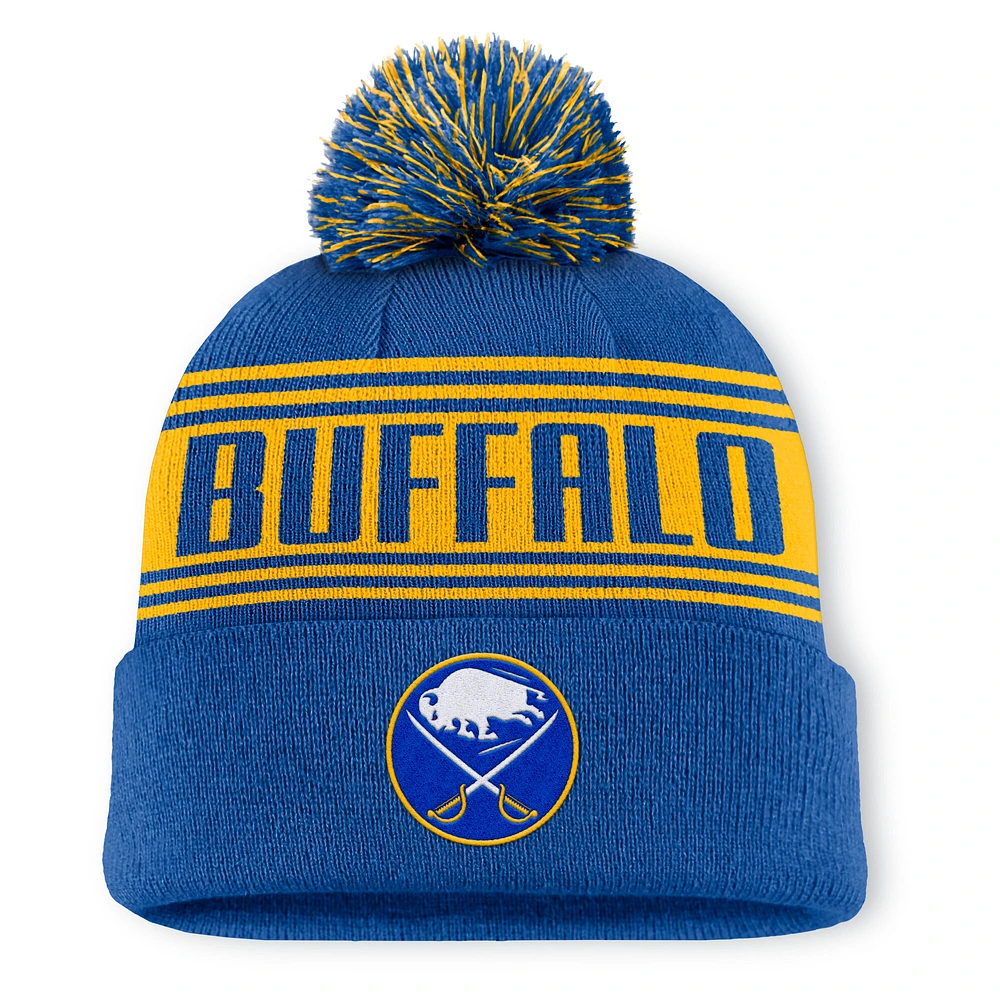 Men's Fanatics  Royal Buffalo Sabres Fundamental Enforcer Cuffed Knit Hat with Pom