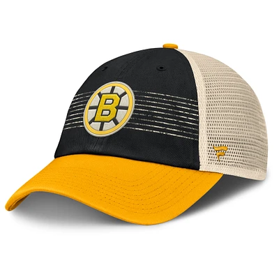 Men's Fanatics Black/Gold Boston Bruins Heritage Breakaway Trucker Adjustable Hat