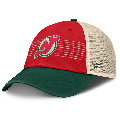 Men's Fanatics Red/Green New Jersey Devils Heritage Breakaway Trucker Adjustable Hat