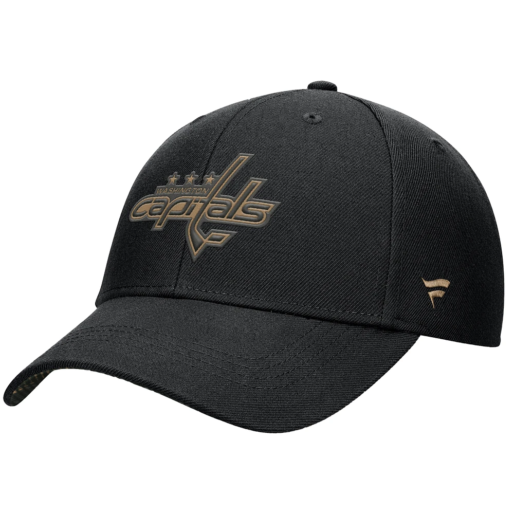 Men's Fanatics Black Washington Capitals Authentic Pro Military Appreciation Adjustable Hat