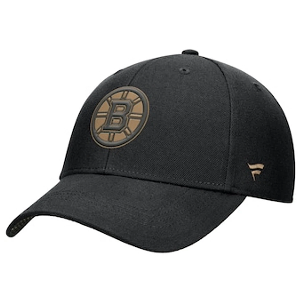 Men's Fanatics Black Boston Bruins Authentic Pro Military Appreciation Adjustable Hat