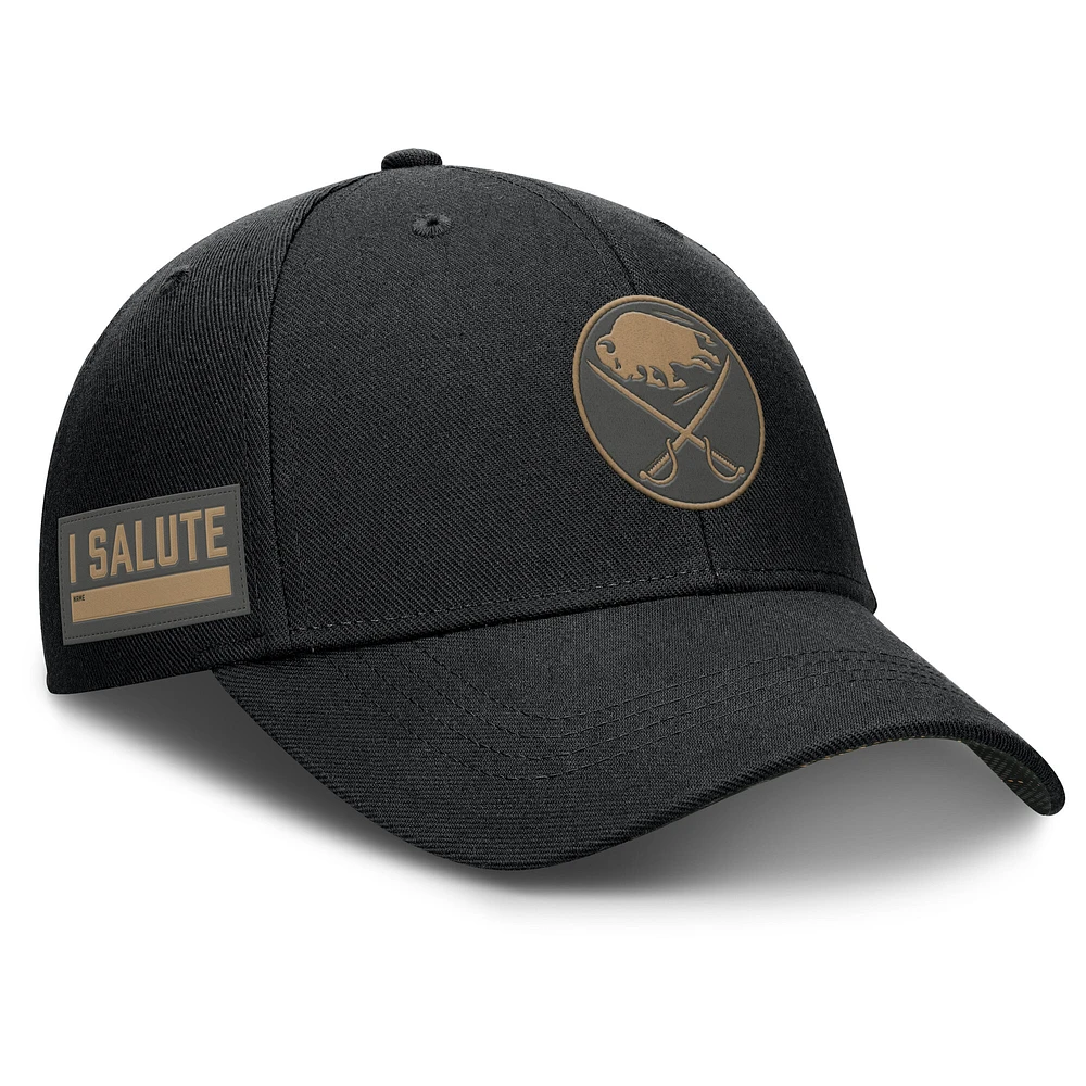 Men's Fanatics Black Buffalo Sabres Authentic Pro Military Appreciation Adjustable Hat