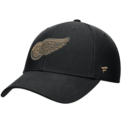 Men's Fanatics Black Detroit Red Wings Authentic Pro Military Appreciation Adjustable Hat