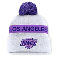 Men's Fanatics White Los Angeles Kings Hockey Fights Cancer Cuffed Knit Hat with Pom