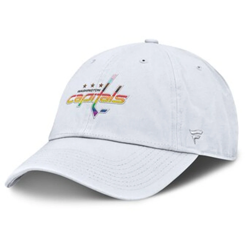 Men's Fanatics White Washington Capitals PRIDE Adjustable Hat