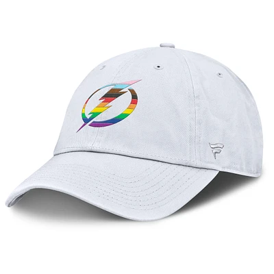 Men's Fanatics White Tampa Bay Lightning PRIDE Adjustable Hat