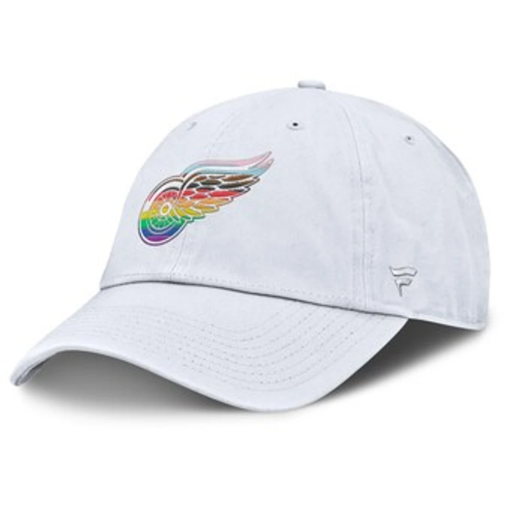 Men's Fanatics White Detroit Red Wings PRIDE Adjustable Hat