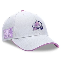 Men's Fanatics White Colorado Avalanche Hockey Fights Cancer Adjustable Hat