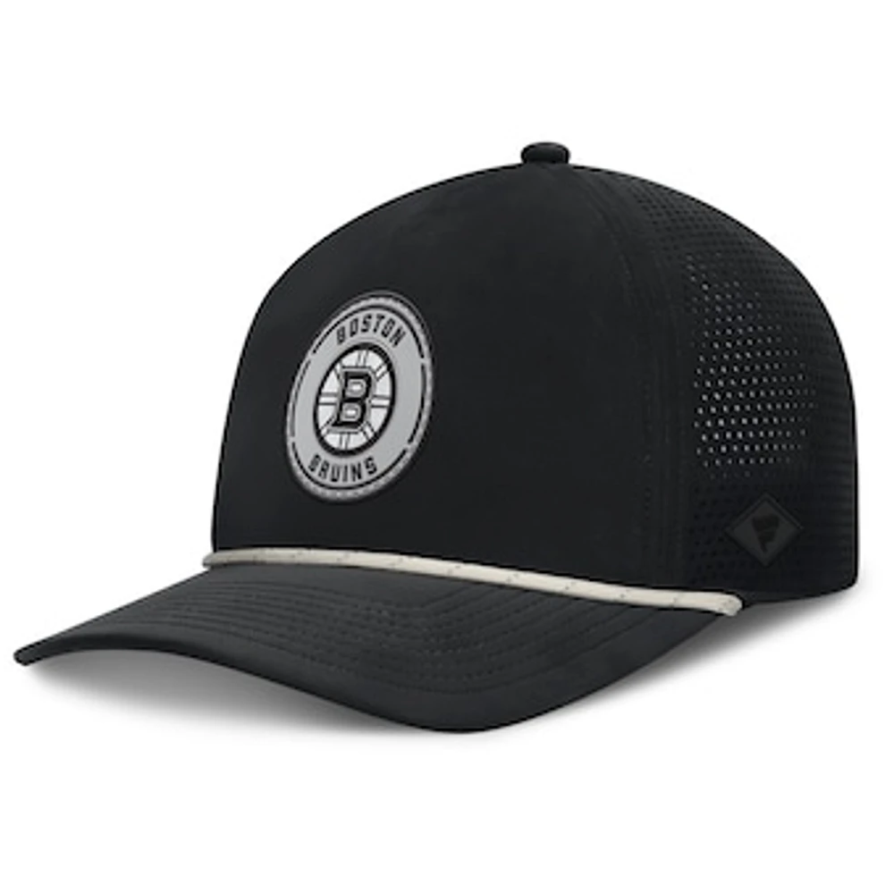 Men's Fanatics Black Boston Bruins Front Office Performance A-Frame Adjustable Hat