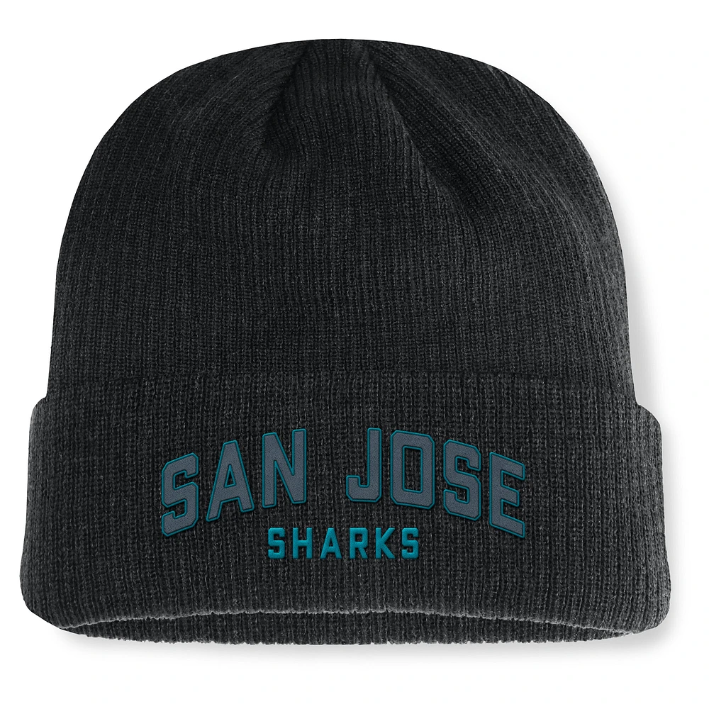 Men's Fanatics Black San Jose Sharks Andee Cuffed Beanie