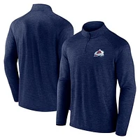 Men's Logo Athletic Navy Colorado Avalanche Head-to-Head Raglan Quarter-Zip Top