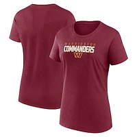 Women's Logo Athletic Burgundy Washington Commanders Lean Cotton T-Shirt