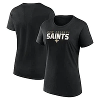 Women's Logo Athletic Black New Orleans Saints Lean Cotton T-Shirt