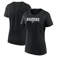 Women's Logo Athletic Black Las Vegas Raiders Lean Cotton T-Shirt