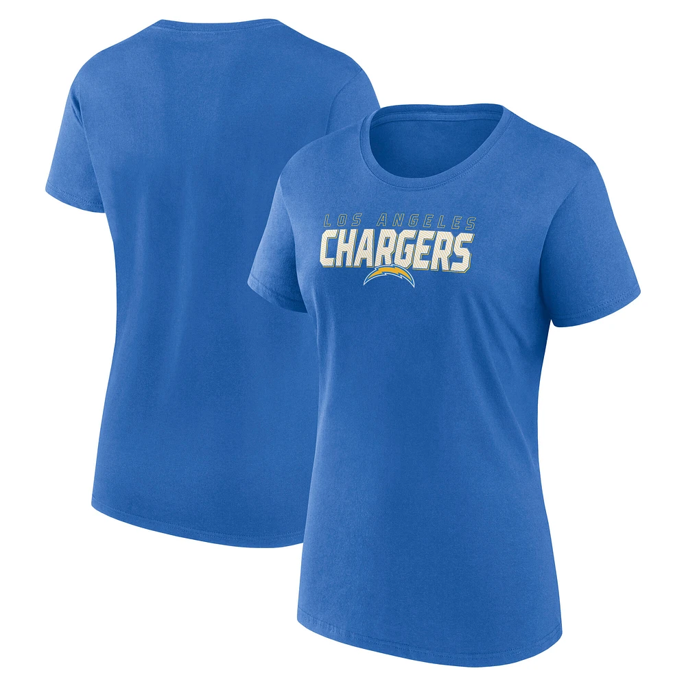 Women's Logo Athletic Powder Blue Los Angeles Chargers Lean Cotton T-Shirt