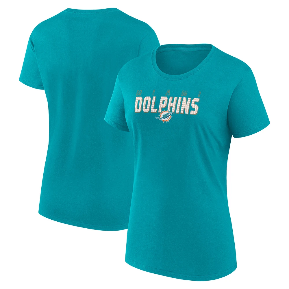 Women's Logo Athletic Aqua Miami Dolphins Lean Cotton T-Shirt