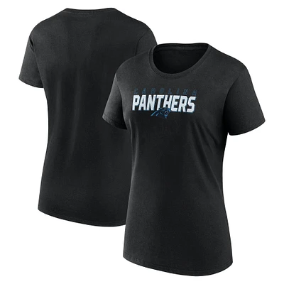 Women's Logo Athletic Black Carolina Panthers Lean Cotton T-Shirt