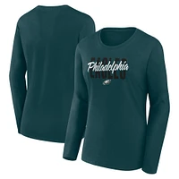 Women's Midnight Green Philadelphia Eagles Grip Long Sleeve T-Shirt