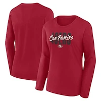 Women's Scarlet San Francisco 49ers Grip Long Sleeve T-Shirt