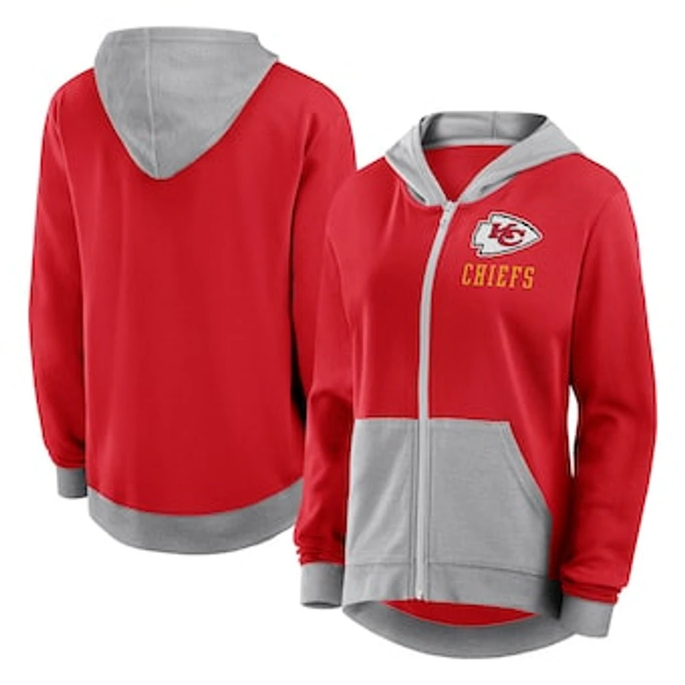 Women's  Red Kansas City Chiefs Hit It French Terry Full-Zip Hoodie