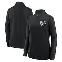 Women's Black Las Vegas Raiders Velocity Quarter-Zip Jacket