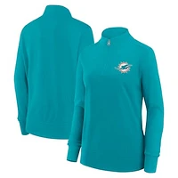 Women's Aqua Miami Dolphins Velocity Quarter-Zip Jacket