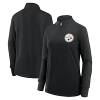 Women's Black Pittsburgh Steelers Velocity Quarter-Zip Jacket