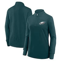 Women's Midnight Green Philadelphia Eagles Velocity Quarter-Zip Jacket