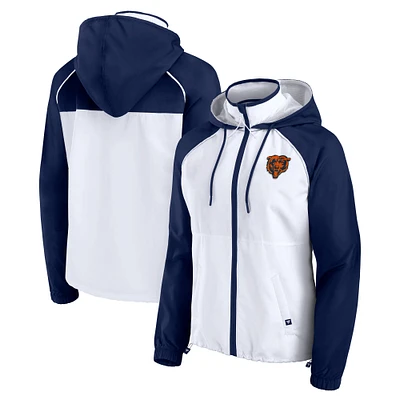 Women's Fanatics White Chicago Bears Full-Zip Anorak Hoodie Jacket