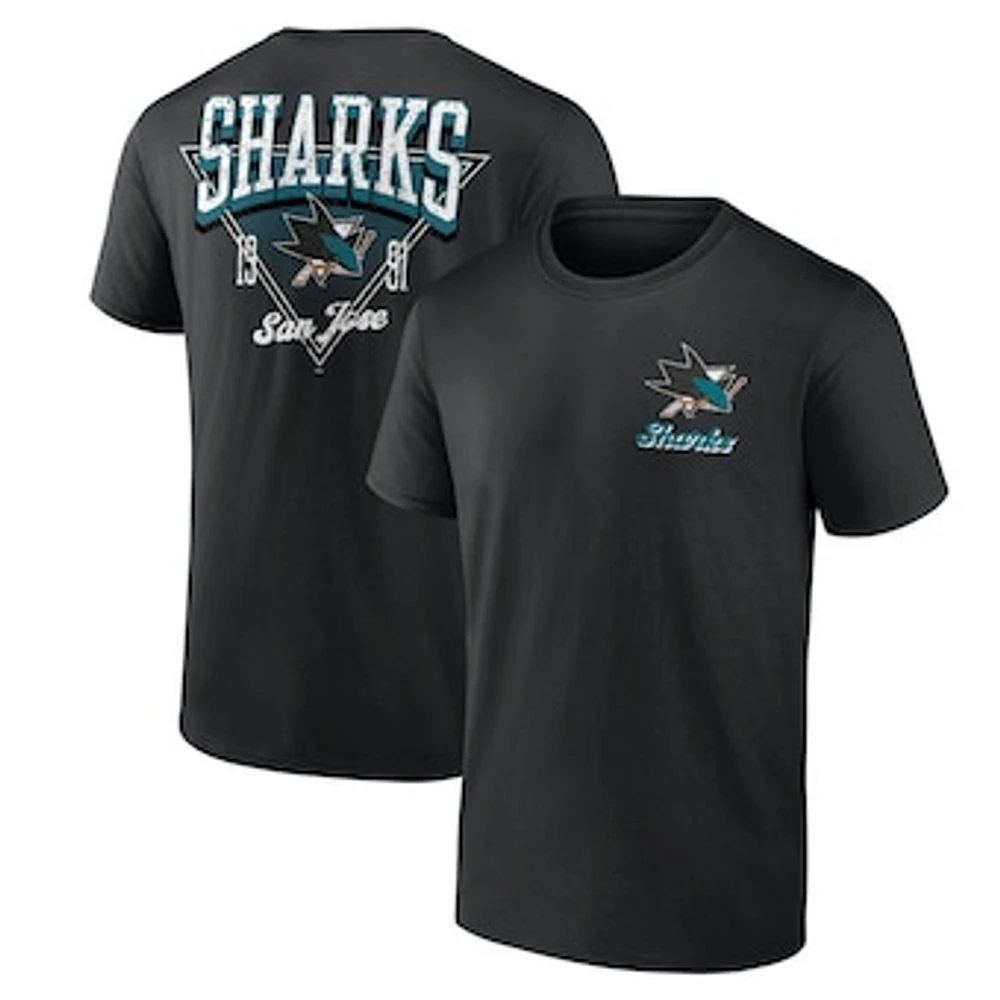 Men's Logo Athletic Black San Jose Sharks Never Over T-Shirt