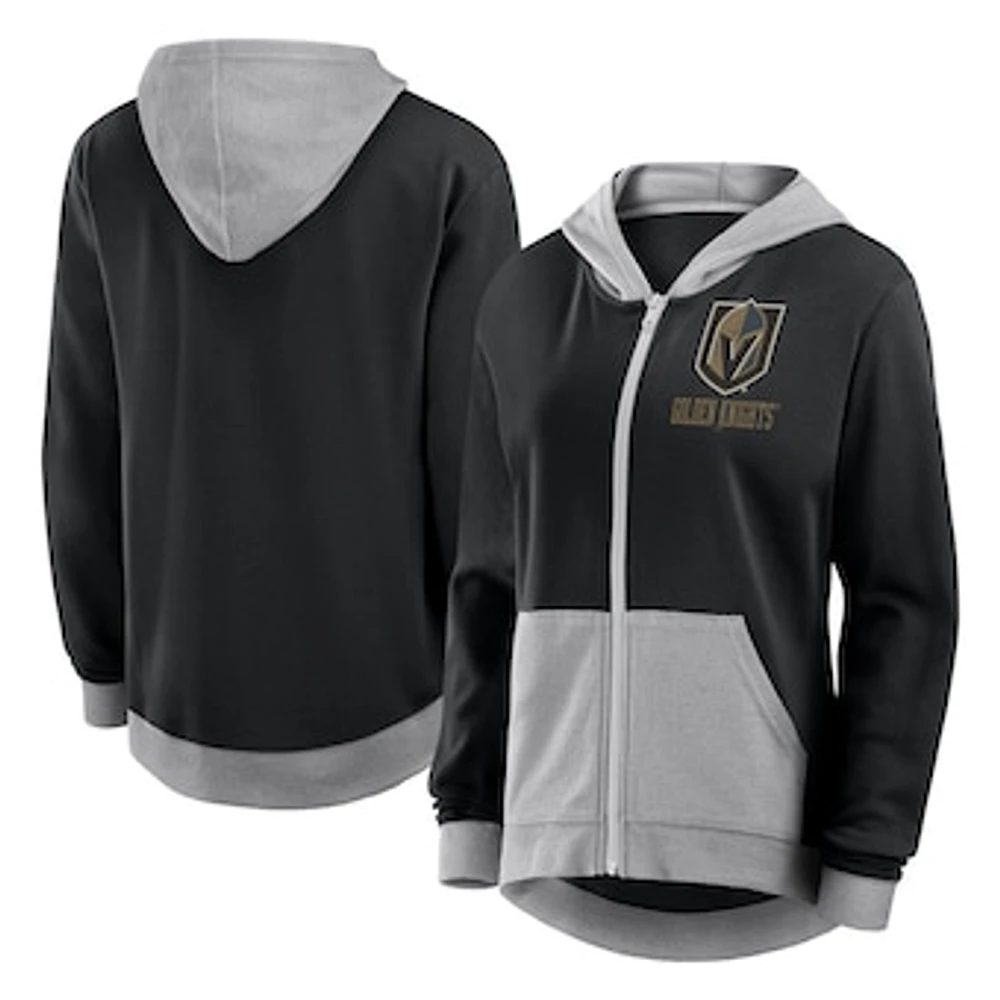 Women's  Black Vegas Golden Knights Hit It French Terry Full-Zip Hoodie