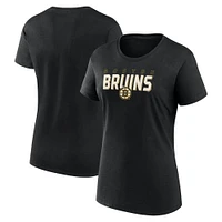 Women's Black Boston Bruins Launch Scoop Neck T-Shirt