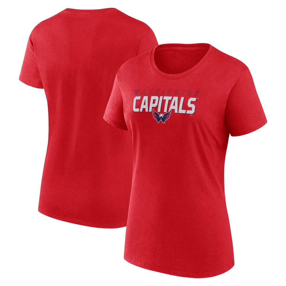 Women's Red Washington Capitals Launch Scoop Neck T-Shirt