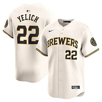 Youth Nike Christian Yelich Cream Milwaukee Brewers Home Limited Player Jersey